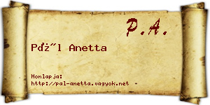 Pál Anetta névjegykártya
